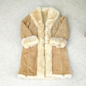 Wilson’s Leather Suede Long Faux Shearling Coat S